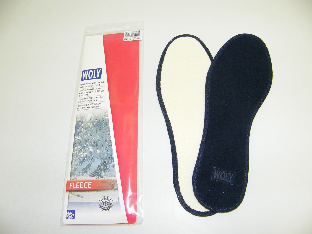 WOLY FLEECE Gr 41 SUPERDÜNNE WINTERSOHLE WARME EINLEGESOHLE GEGEN