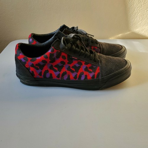black red leopard vans