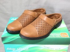 EASY STREET womens slip-on 1.5" heel round toe shoe size 5.5 M tobacco color NEW