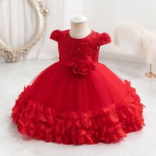 The new children's performance dress lace princess skirt is 110cm red