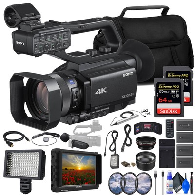 Sony PXW-Z90V 4K HDR XDCAM with Fast Hybrid AF + 4K Monitor + ECM-77B Mic + More