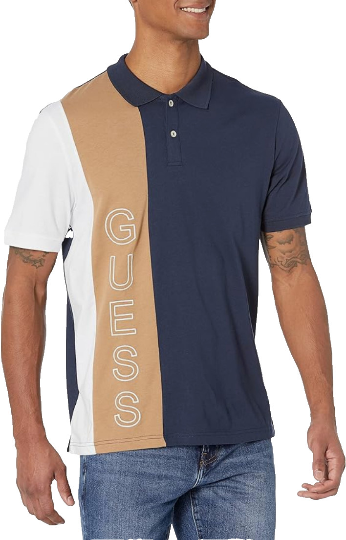 Мужская футболка GUESS Nando Polo многоцветная маленькая 8290₽