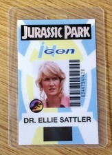 Insignia de identificación de Parque Jurásico-Ingen Dr. Ellie Sattler disfraz utilería cosplay