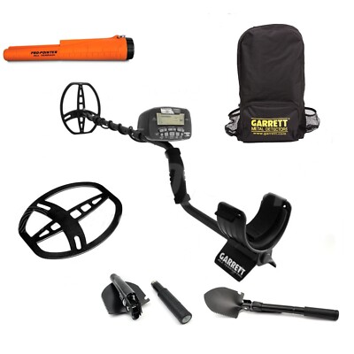 Schatzsucher-Premium-Set Garrett AT PRO mit ProPointer AT Rücksack, Spulenschutz