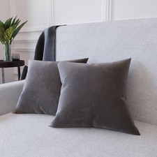Set 2 federe per cuscini divano fodere in velluto morbido cerniera invisibile