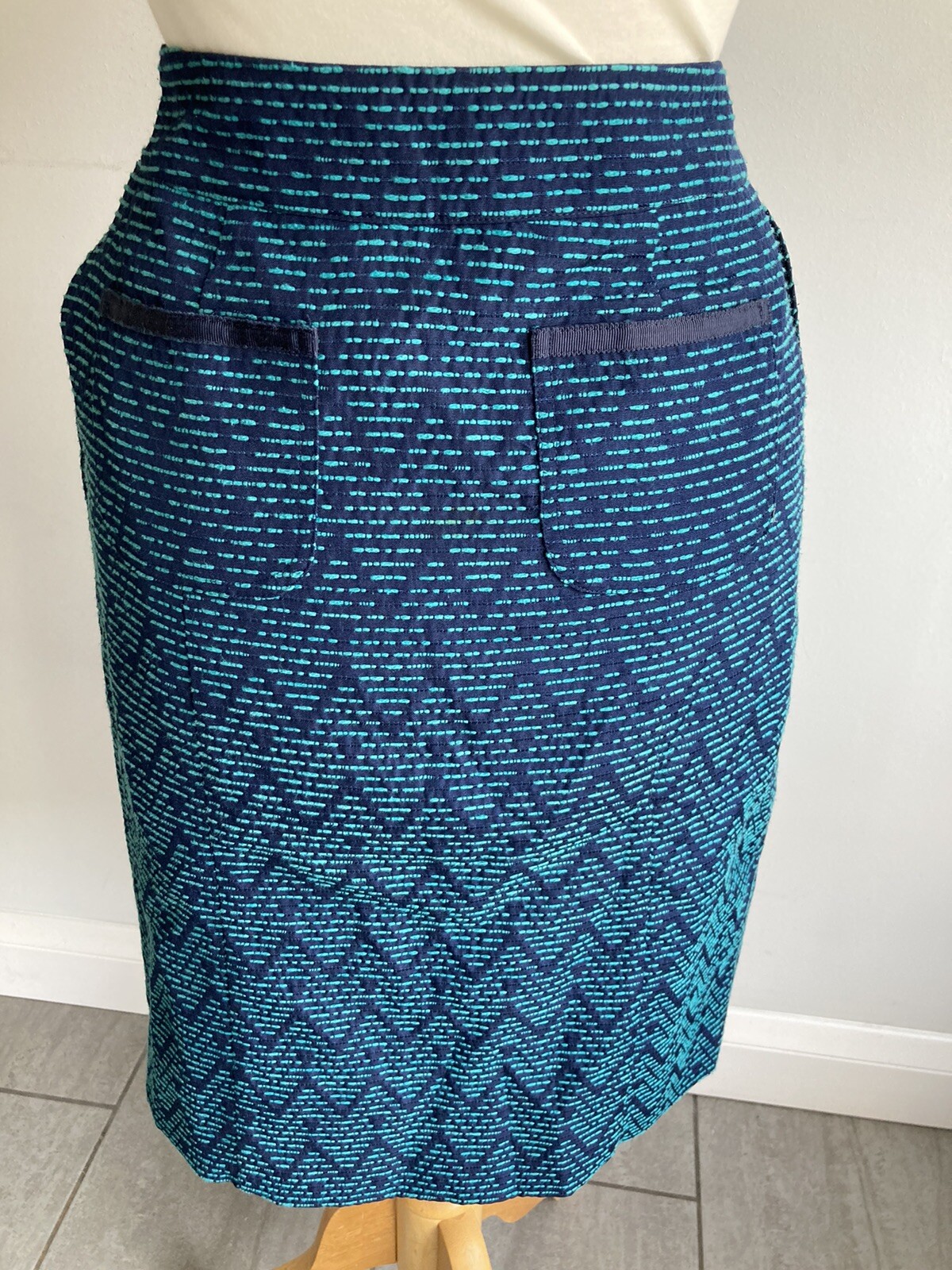 White Stuff Ladies Blue Patterned Lined Skirt Siz… - image 3