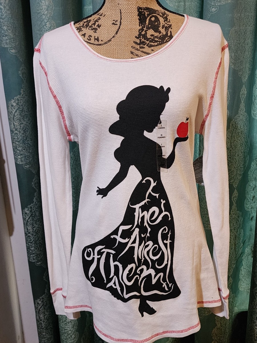 SNOW WHITE Disney Store Women TShirt Lng Sleeve Poison Apple Large