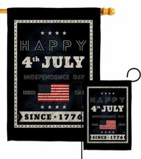 Happy 4th July Garden Flag Fourth of Patriotic Decorative Gift Yard House Banner