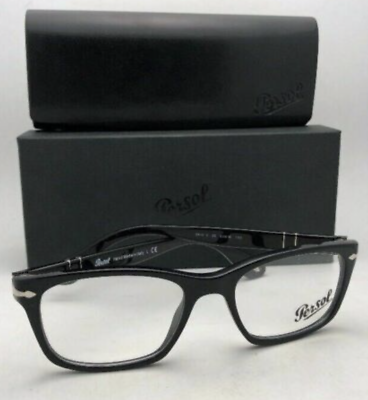 New Persol 👓 Reading Glasses 3012-V 95 54-18 Shiny Black & Silver