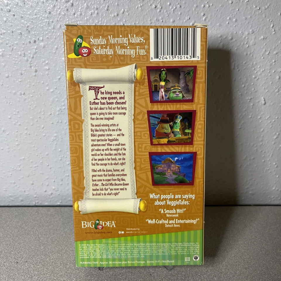 VeggieTales Esther: The Girl Who Became Queen Courage VHS *Tested & Plays* - Image 3 of 4