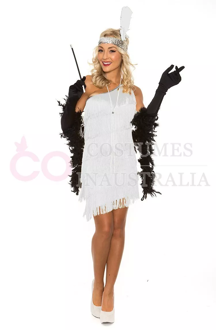 White flapper top dress costume