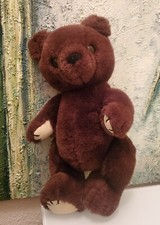 Vintage Dakin Chocolate Brown Teddy Bear Stuffed Animal Plush Toy Jointed Legs