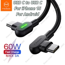 PD 60W Elbow Dual USB C Type-C Cable Fast Charger For iPhone 15 iPad Pro Android