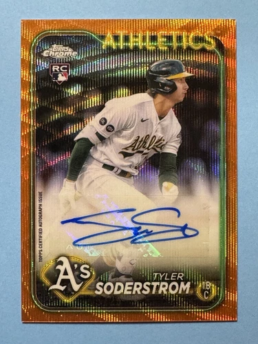 2024 Topps Chrome Update Tyler Soderstrom Rookie Auto Orange Wave Refractor /25