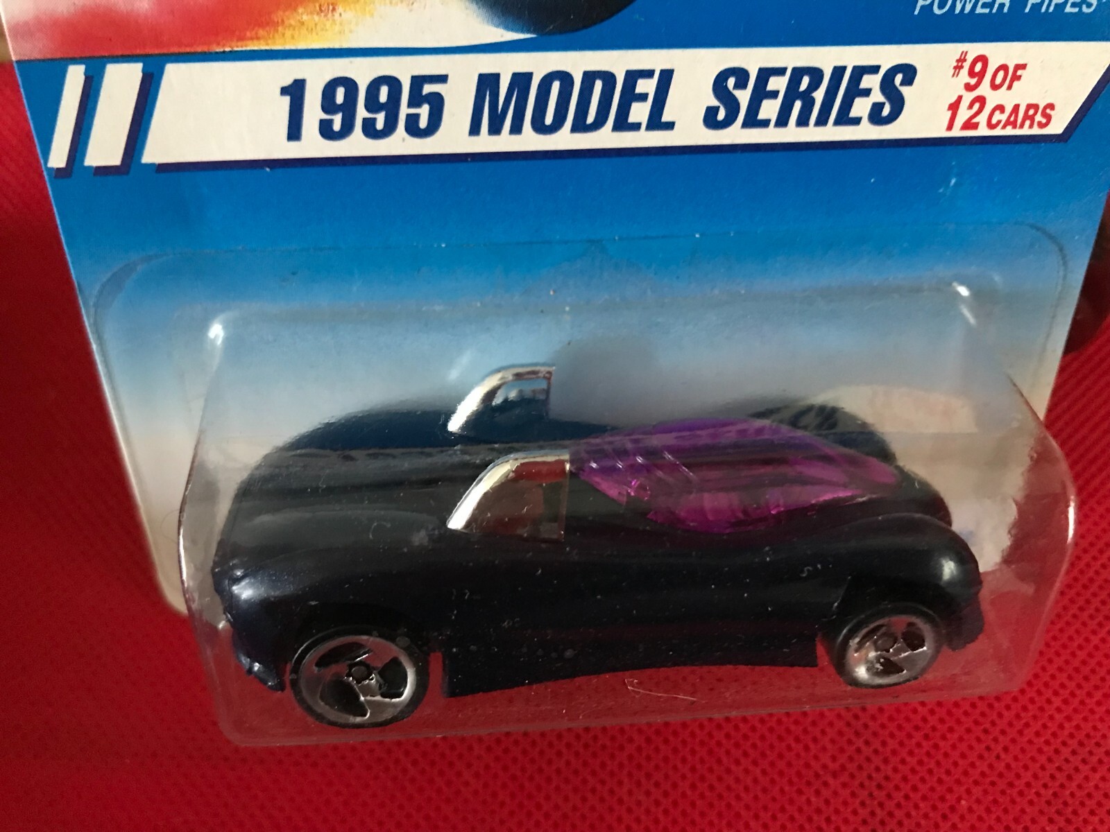 1995 Hot Wheels #349 Models Series 9/12 POWER PIPES Drk Blue w/Chrome B551