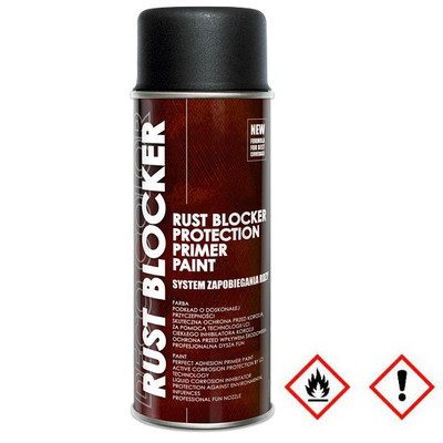 1 x 400 ml Rust Blocker 4in1 Metallschutzlack Rost Schutz schwarz matt RAL 9005