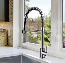 Orchid Pull Out Single Handle Kitchen Faucet Dual Spray - Stainless Steel