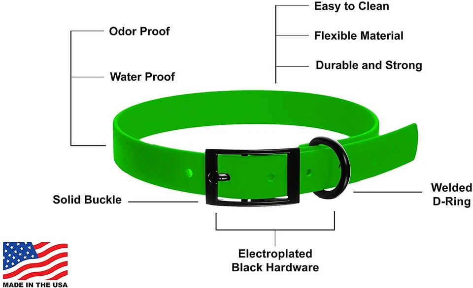 Collar de perro Dogline Biothane impermeable fuerte recubierto correas de nailon multi tamaño Foto 2 de 4