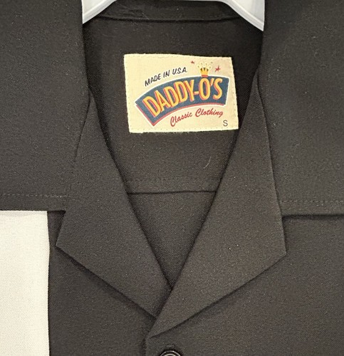 Daddy - O Shirt Retro Black W/white Piping And Stripe - Picture 2 of 4
