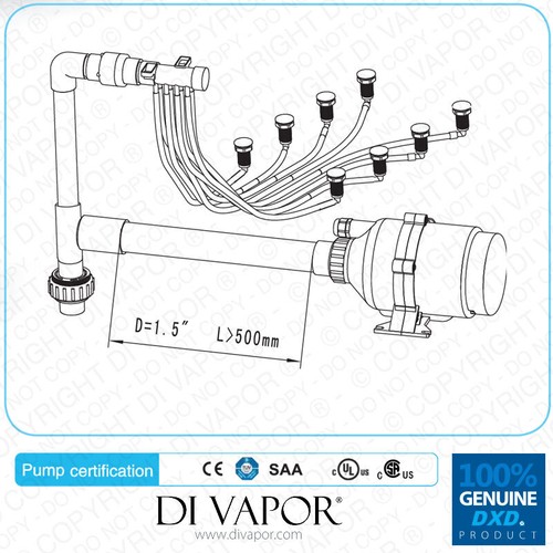 DXD 6C 0.75HP Wind Pump 0.55kW 220V/50HZ | Hot Tub | Spa | Whirlpool Bath Air - Picture 3 of 5