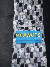 Peanuts Charlie Brown Snoopy Official 100 Silk Men's Necktie All Over Print