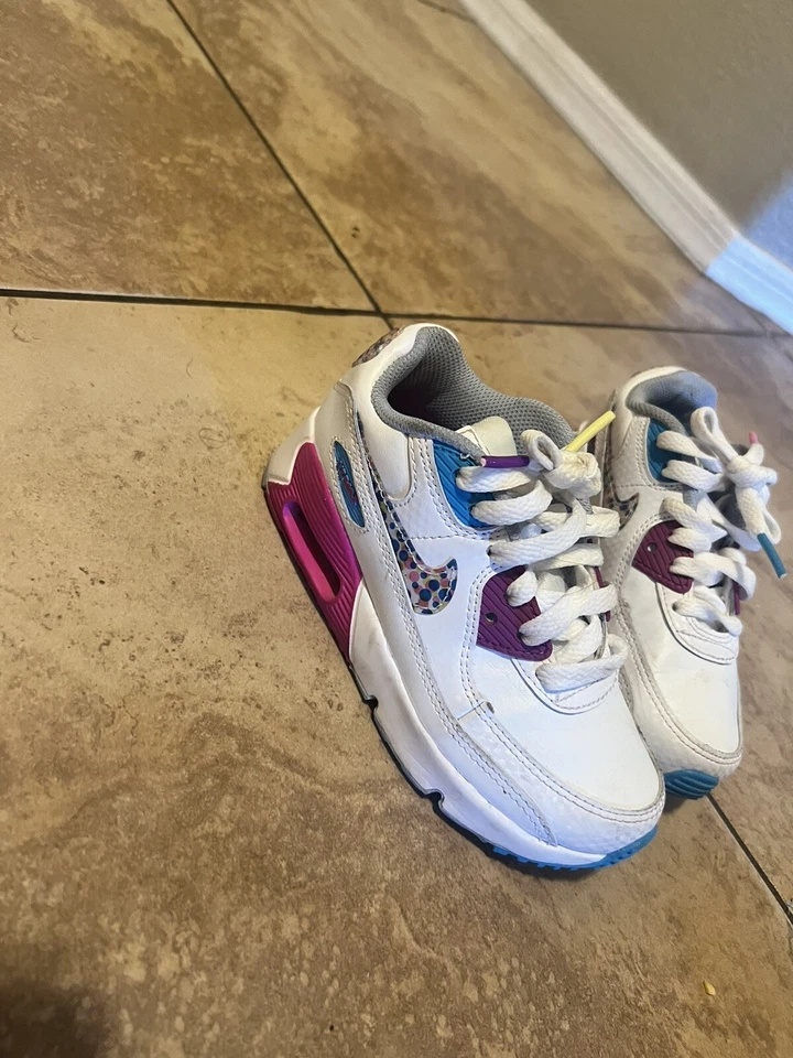NIKE AIR MAX NIÑA BLANCO/MULTICOLOR AIR MAX 90 LTR SE 11C EXCELENTE ESTADO Foto 2 de 4
