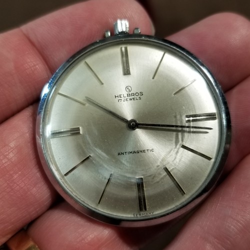 HELBROS 17 JEWELS ANTIMAGNETIC POCKETWATCH WORKING
