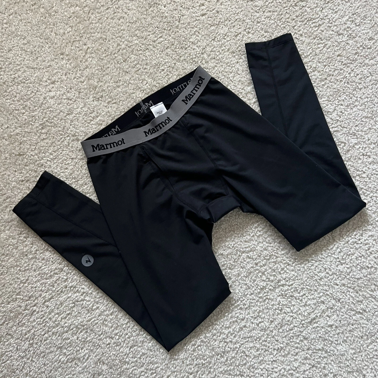 Marmot BaseLayer Tights Pants Men Size Small (30) M10990 Black Ski Snowboarding