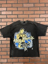 Vintage WWF The Rock T-Shirt 1999 Medium Black Graphic Cotton D Sided 90 s