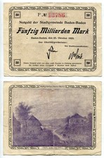 50 Milliarden Mark Baden-Baden 25.10.1923  Erhaltung III-
