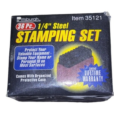 1/4'' HIGH CARBON STEEL LETTER & NUMBER STAMPING SET WITH CASE PITTSBURGH NIB