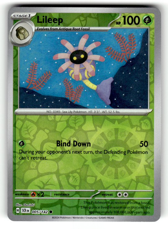 Lileep 005/142 Reverse Holofoil Common SV07: Stellar Crown LP