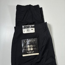 NEW Lauren Ralph Lauren Dress Pants 42x32 Black Ultraflex Performance Wool READ
