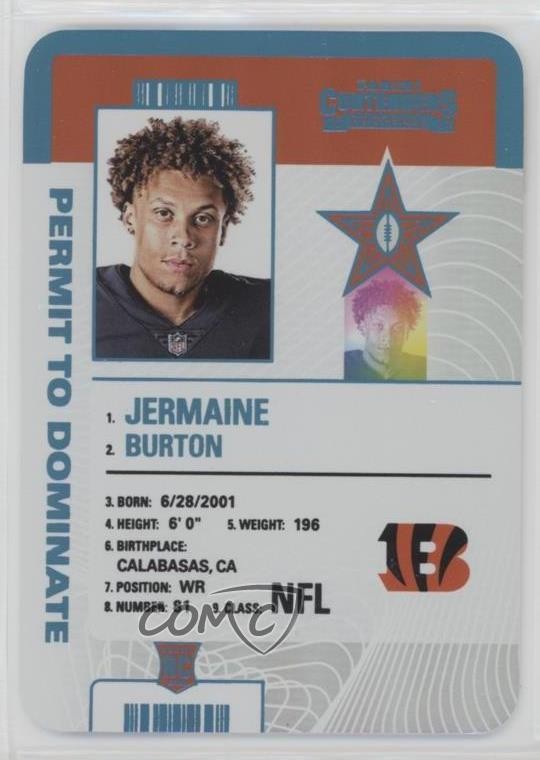 2024 Panini Contenders Permit to Dominate Jermaine Burton #19 Rookie RC 1l9n