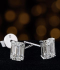 4CT Emerald Lab Grown Diamond Daily Wear Studs Earrings 14k White Gold #312 — photo 6