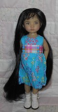 Monique CUSTOM MADE Doll Wig SZ 7/8 BLACK VERY Long Straight Hair Wispy SALE