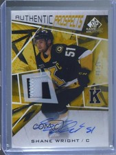 2021 Upper Deck SP Game Used CHL Edition Gold /25 Shane Wright Patch Auto 10x3