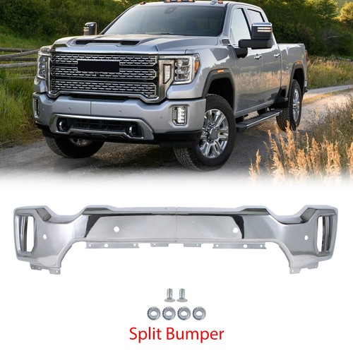 Chrome Steel Front Bumper For 2020-2023 GMC Sierra 2500 HD 3500 HD W/Senser Hole