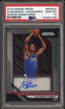 2018 PANINI PRIZM SHAI GILGEOUS-ALEXANDER (RC, AU) ROOKIE SIGNATURES PSA 10