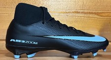 Zoom Mercurial Superfly 10 Academy FG Soccer Cleats Men's Size 9 Black/Ice Blue