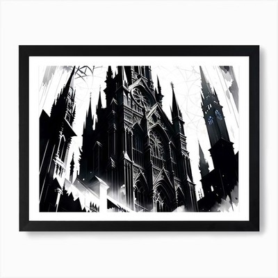 Gotische Kathedrale Kunstdruck gerahmt Wandbild Poster Leinwanddruck Bild