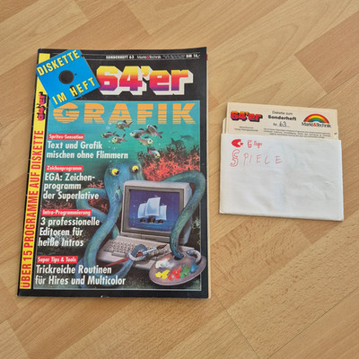   64's Special Issue No 63 with Floppy Disk   Commodore C64 / C128   Good Condition  