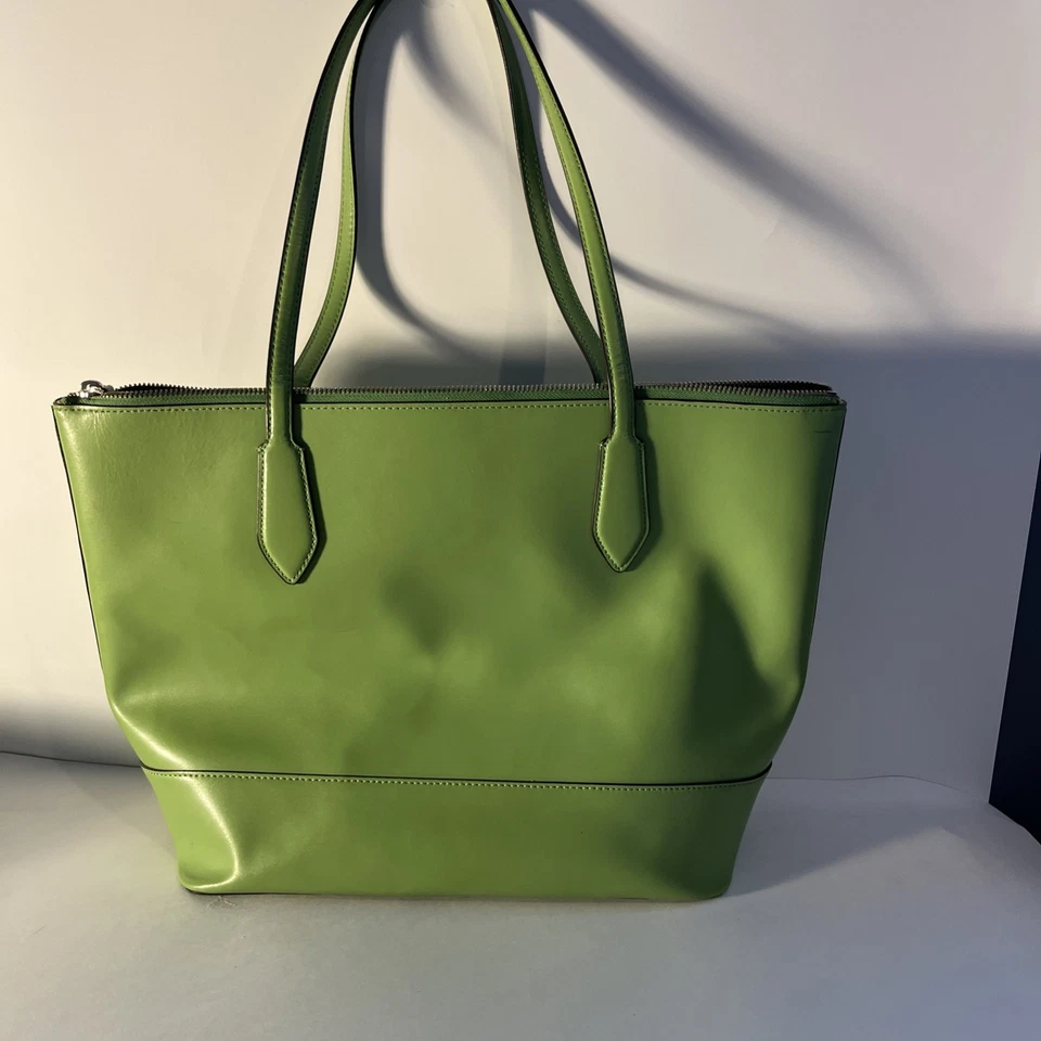 Kate Spade Large Leather Tote/Purse Lime Green with Strawberry Charm - Image 2 of 4