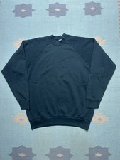 Vintage 90s crewneck sweatshirt blank black fruit of the loom pullover adult XL