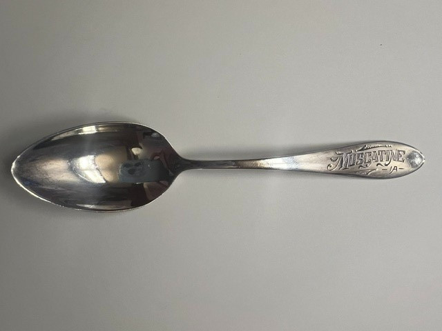 Vintage Sterling Silver Souvenir Spoon with Marks "Muscatine Iowa" 5.5 inches