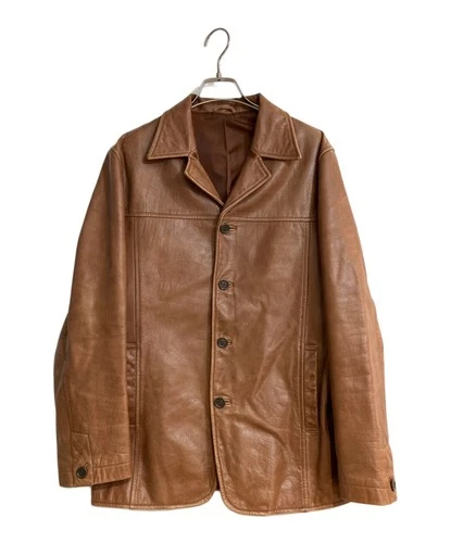 TORNADO MART Buffalo Leather Car Coat Men's Size M Brown - product listing photo