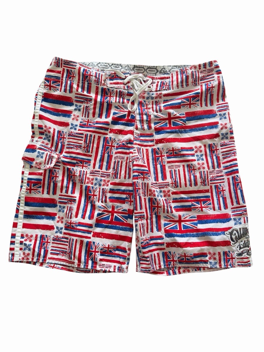 Quiksilver Eddie Aikau Board shorts - Hawaiian Flag RARE PRINT 36