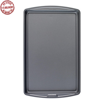 Nonstick Steel Baking Sheet 17x11 Inch Oven Tray Baking Pan Gray Kitchen Tool