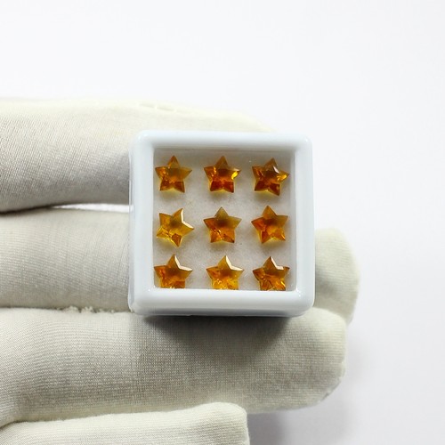 Wholesale Lot 7.85 Ct Natural Citrine Star Faceted Cut Loose Stones For Jewelry - Picture 5 of 13
