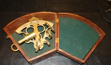 Brass Handmade Nautical Sextant Ship Working Navigation Instrument, Hardwood Cas